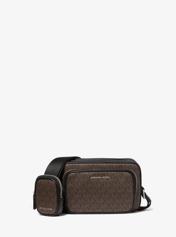 Panske Taška Na Opasok Michael Kors Hudson Logo Camera With Pouch Čierne Hnede - Tasky Michael Kors Lacne | UAVTQ-2709